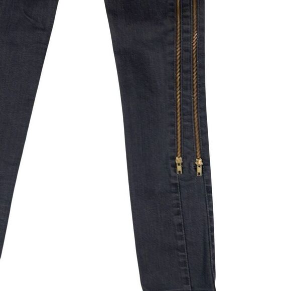 TWENTY8TWELVE by S. Miller Moto Zip Jeans  24 Black Skinny Gold Hardware - Picture 11 of 12